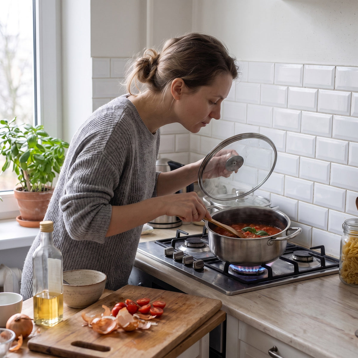 Pomidorų padažas 2 l Kuro™ puode ant dujinės viryklės